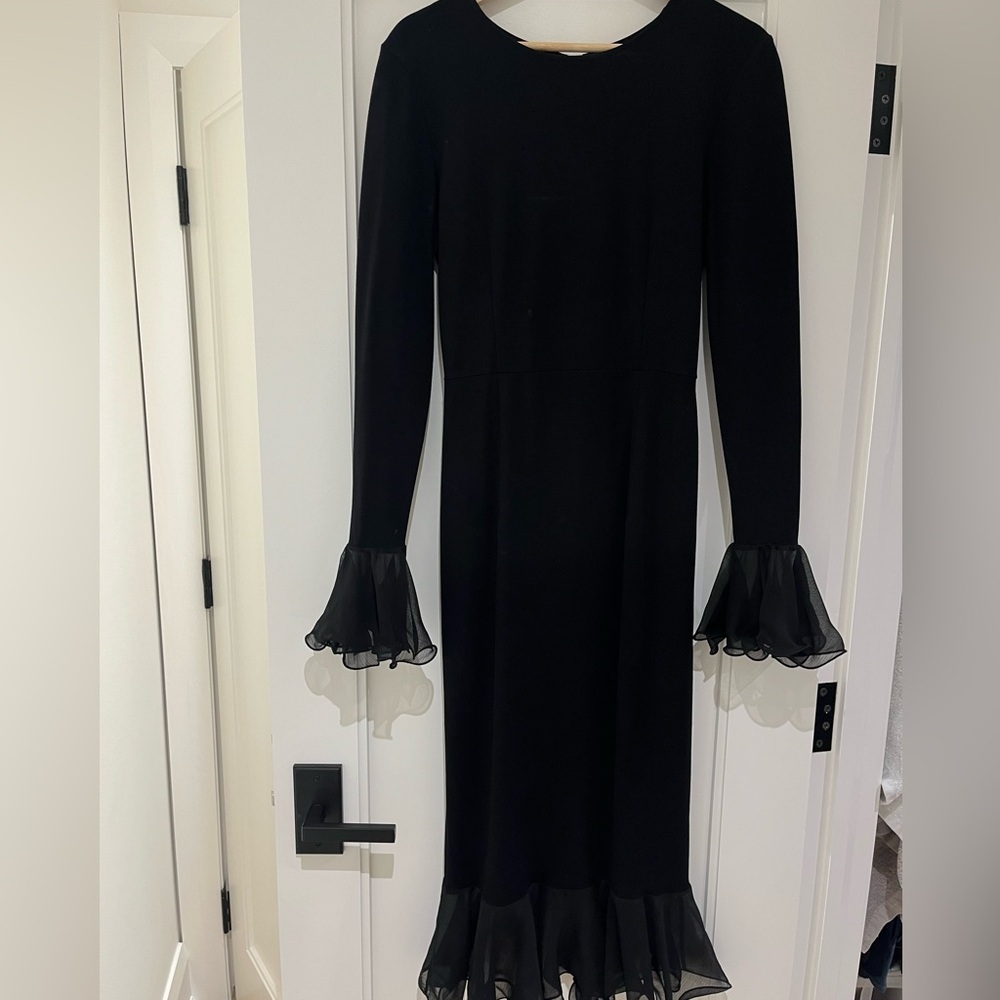 ROTATE by Birger Christensen black dress with sleeve detail. Size 6